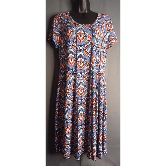 Serenade NY Fit & Flare Multicolored Geometric Print Dress Womens Size Large - Picture 2 of 12